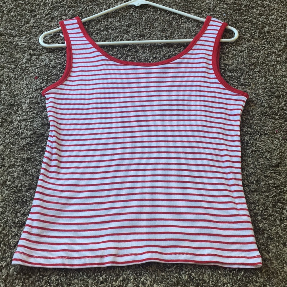 Red and white tank top NWOT